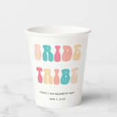 ファンキー レトロ ヴィンテージ ブライド トライブ バチェロレッテ パーティー 紙コップ (正面)