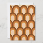 ファンキー レトロ 70年代 テラコッタ カップル ベビーシャワー 招待状 (裏面)