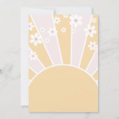 ファンキー ワン パステル レトロ サンシャイン デイジー ピンク 招待状 (裏面)