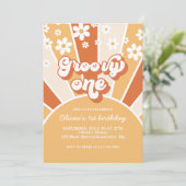 ファンキー ワン レトロ サンシャイン デイジー ボヘミアンフラワル 招待状 (スタンド正面)