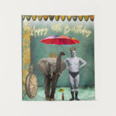 ファンキー ヴィンテージ ストロングマン 40歳の誕生日 タペストリー (正面)