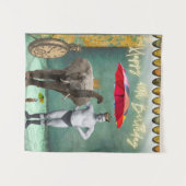 ファンキー ヴィンテージ ストロングマン 40歳の誕生日 タペストリー (正面(横))