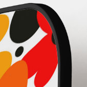 ファンキー,抽象芸術,花オレンジと黄色 ピックルボールラケット (左詳細)