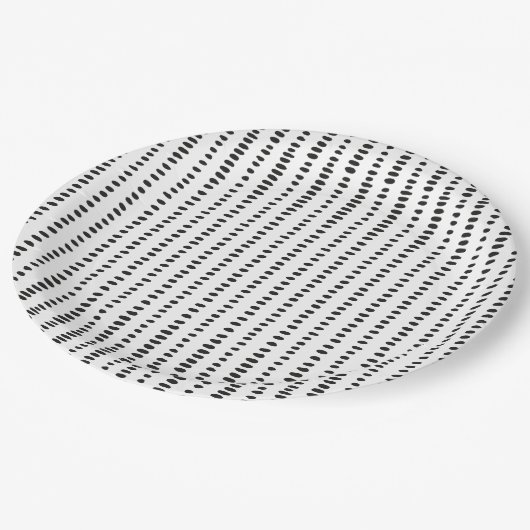 ファンキー、白黒抽象芸術パターン紙プレート ペーパープレート (アングル)