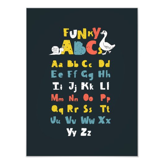ファンキーABCアーリー学ズABCア学ート フォトプリント            (正面)
