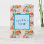ファンキーApple Waterカラー絵画の誕生日カード カード<br><div class="desc">Apple ファンキー Waterのカラー絵画誕生日カード。水彩画の一つをオリジナルにデザインした私は、この世の中でも強いケシの花が好きです。</div>