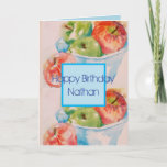 ファンキーApple Waterカラー絵画の誕生日カード カード<br><div class="desc">Apple ファンキー Waterのカラー絵画誕生日カード。水彩画の一つをオリジナルにデザインした私は、この世の中でも強いケシの花が好きです。</div>
