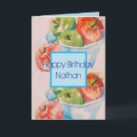 ファンキーApple Waterカラー絵画の誕生日カード カード<br><div class="desc">Apple ファンキー Waterのカラー絵画誕生日カード。水彩画の一つをオリジナルにデザインした私は、この世の中でも強いケシの花が好きです。</div>