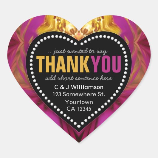 ファンキーBlack+White抽象芸術ステッカー ハートシール (正面)