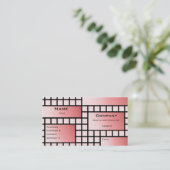 ファンキーBlocks名刺、ソフトピンク 名刺 (スタンド正面)