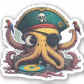 ファンキーOctopus DJ シール (正面)