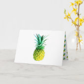 ファンキーPineapple Your Text 空白の Greeting Card カード (黄色い花)