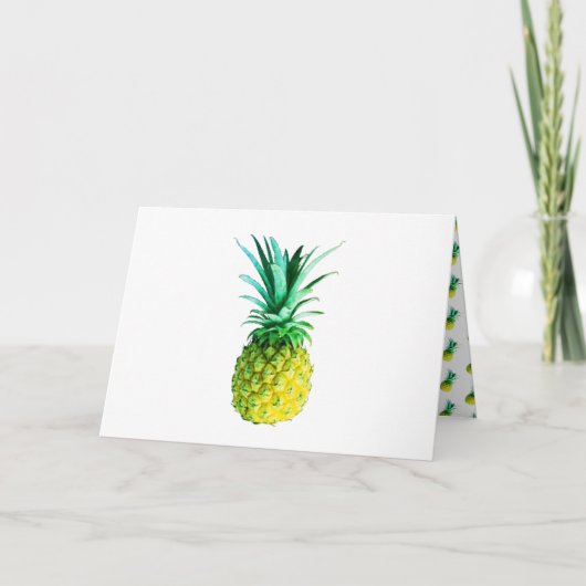 ファンキーPineapple Your Text 空白の Greeting Card カード (正面)