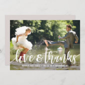 ファンキーScript結婚's Thank You Photo Card サンキューカード (正面/裏面)