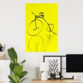 ファンキーyello bicycle poster ポスター (ホームオフィス)