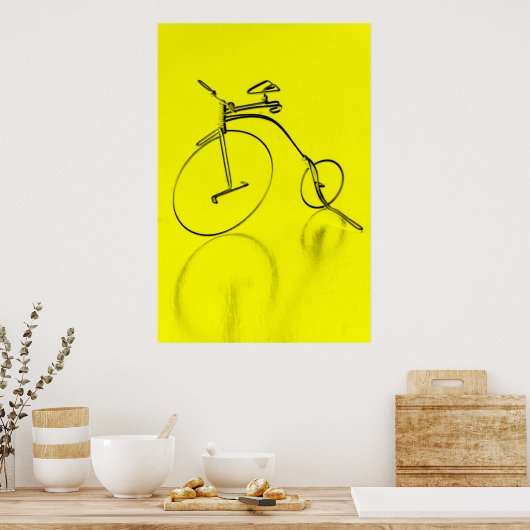 ファンキーyello bicycle poster ポスター (キッチン)