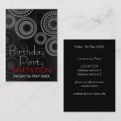 ファンクの家音楽パーティーの小型招待状カード 名刺 (正面/裏面)