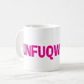 ファンクのUnfuqwitableのピンクのマグ コーヒーマグカップ (正面左)