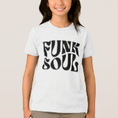 ファンクソウルのレトロ音楽ロゴデザイン トライブレンドTシャツ (正面)