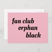 ファンクラブオーファン黒レトロフォント文字 ポストカード (正面/裏面)