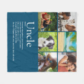 ファンクルおじさん定義 ファンブルー6枚写真 フリースブランケット (正面(横))