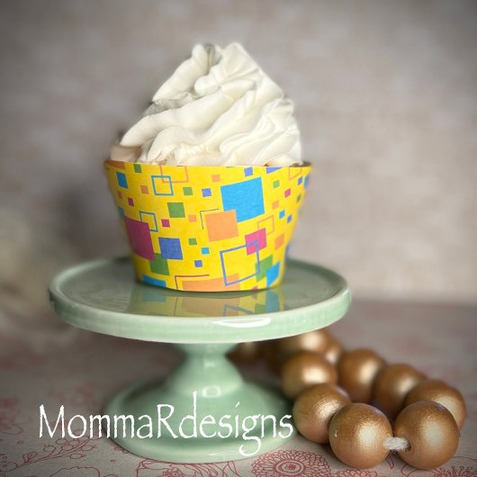 ファンクレトロカップケーキラッパー、黄色のカップケーキラップ