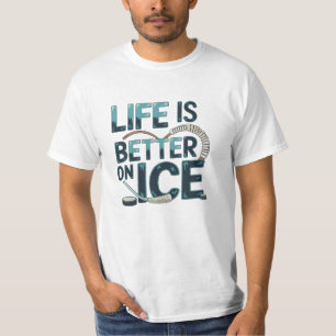 ファンクールとプレーヤーのためのアイスホッケーのアートワーク Tシャツ