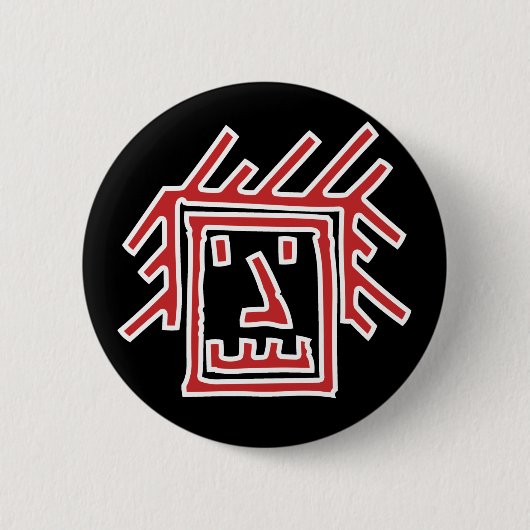 ファンク顔 缶バッジ (正面)