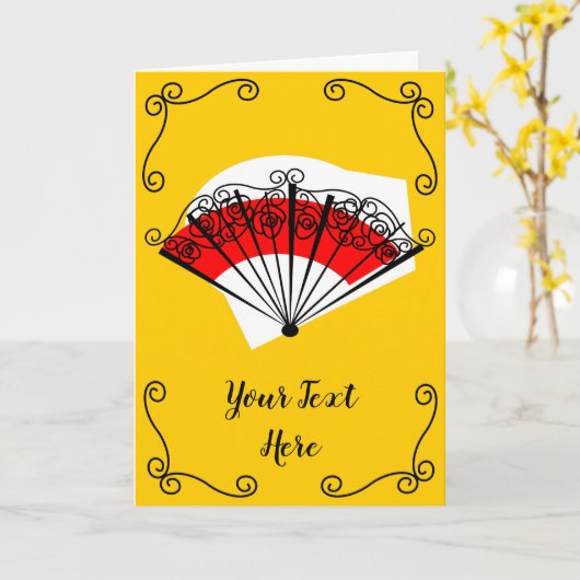ファンコスペインのーナー文字縦型挨拶カード カード (黄色い花)