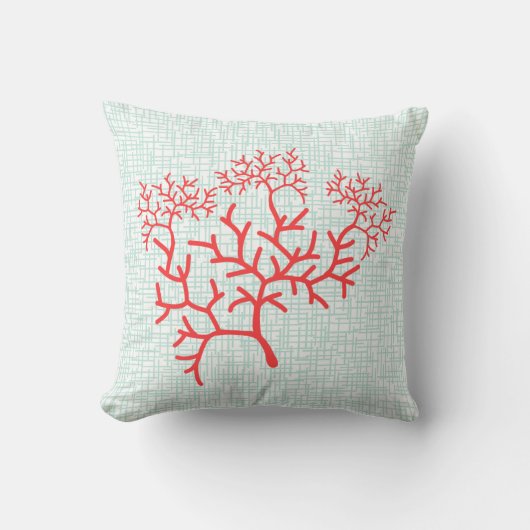 ファンコーラルデザイナーアクセント装飾用クッション クッション (正面)