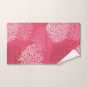 ファンコーラルプリントサンジェックスオブコーラルピンク バスタオルセット (ハンドタオル)