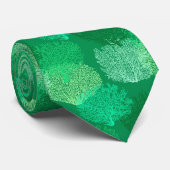 ファンコーラルプリントシェードオブジェイドグリーン ネクタイ (ロール)