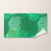 ファンコーラルプリントシェードオブジェドグリーンバストーウェ バスタオルセット (ハンドタオル)