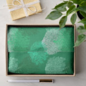 ファンコーラルプリント、ターコイズ、ジェードグリーンの色合い 薄葉紙 (ギフト)