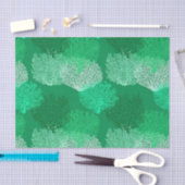 ファンコーラルプリント、ターコイズ、ジェードグリーンの色合い 薄葉紙 (クラフト)