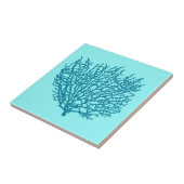 ファンコーラルプリント、水色のターコイズ タイル (側面)