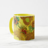 ファンゴッホのサンフラワーズヴィンテージファインアート マグカップ (正面左)