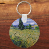 ファンゴッホのヒノキと緑の小麦畑。 キーホルダー (正面)