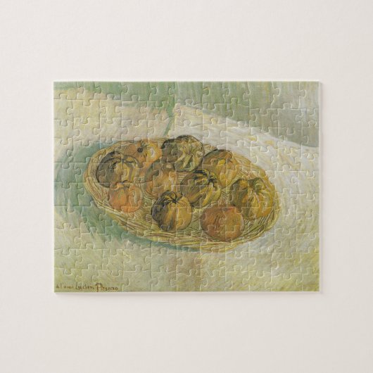 ファンゴッホのリンゴの静物用絵を描バスケット ジグソーパズル (横)