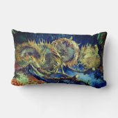 ファンゴッホの時代を超越したアート – 4つの枯れたヒマワリ ランバークッション (裏面)