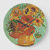 ファンゴッホの有名絵画なサンフラワー12 ラージ壁時計 (正面)