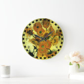 ファンゴッホの有名絵画なサンフラワー14 ラージ壁時計 (ホーム)