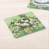 ファンゴッホの花が花瓶 スクエアペーパーコースター (アングル)