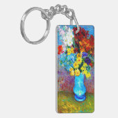 ファンゴッホの花が青い花瓶 キーホルダー (正面左)