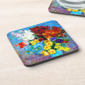 ファンゴッホの花が青い花瓶 コースター (左側)