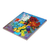 ファンゴッホの花が青い花瓶 タイル (側面)