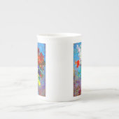 ファンゴッホの花が青い花瓶 ボーンチャイナマグカップ (正面)