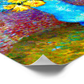 ファンゴッホの花が青い花瓶 ポスター (角)