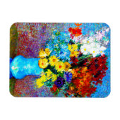 ファンゴッホの花が青い花瓶 マグネット (横)