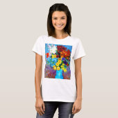 ファンゴッホの花が青い花瓶 Tシャツ (正面フル)